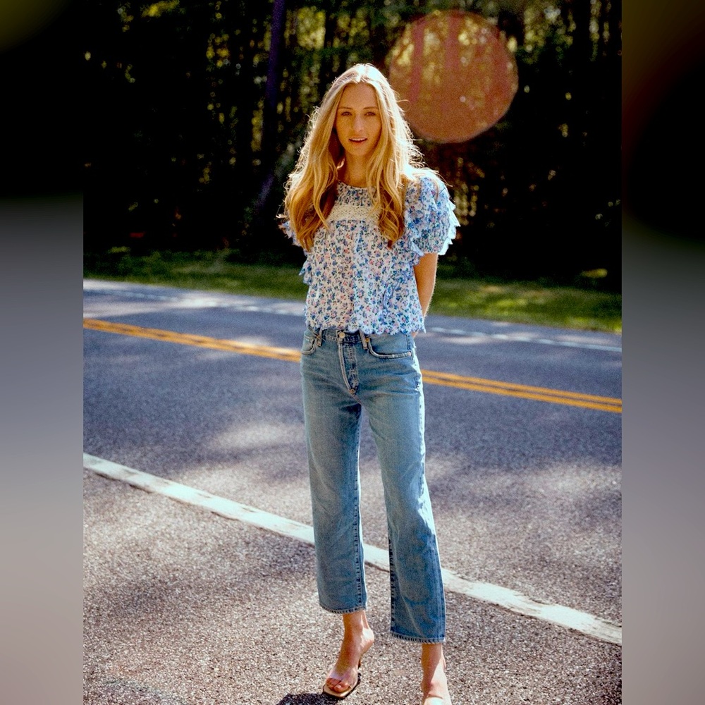 CITIZENS OF HUMANITY
EMERY CROP RELAXED STRAIGHT JEANS - OLD
BLUE - Picture 14 of 14